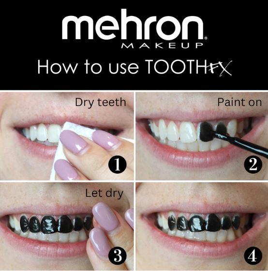 Tooth/Teeth Paint Fx Black 4ml Special Effects Mehron Brand Deluxe