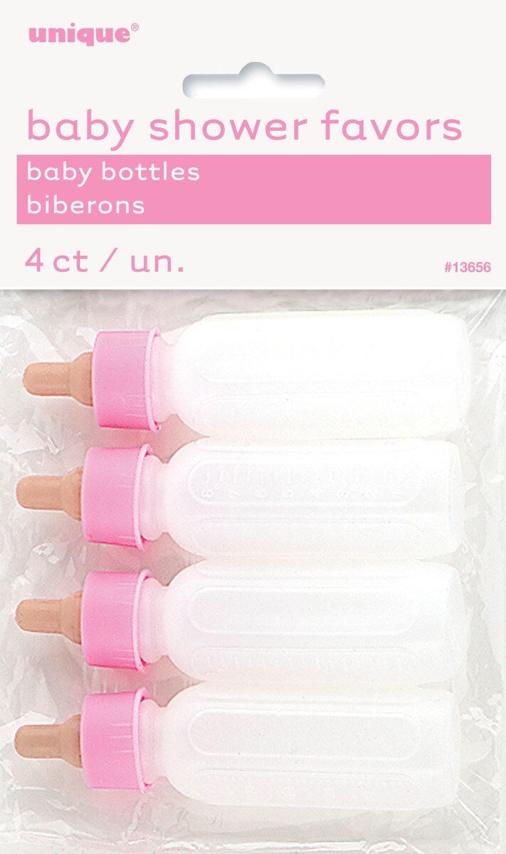 Baby Shower Favours Baby Bottles Pink Pk/4