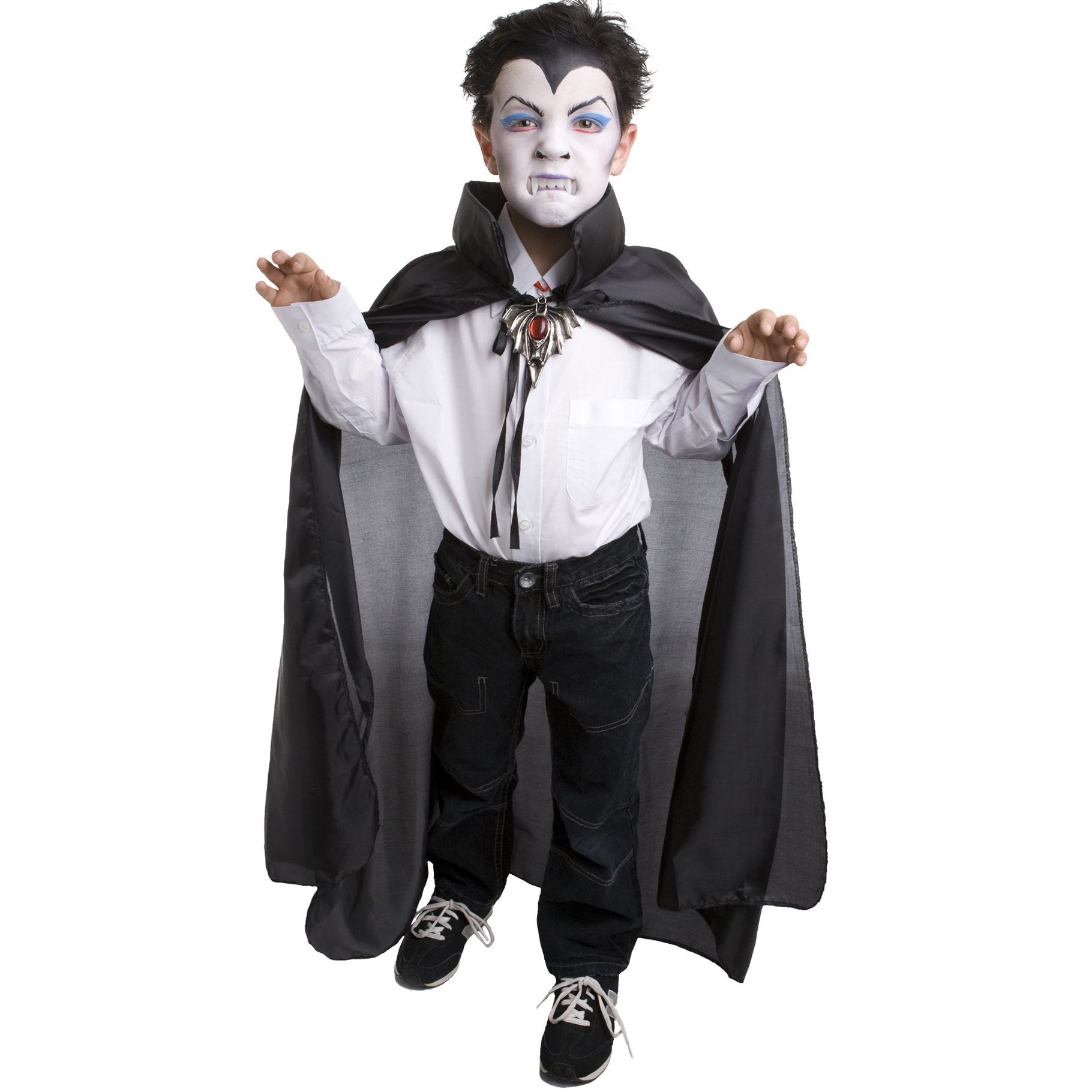 Cape Child Long Black With Stand Up Collar Vampire/Dracula