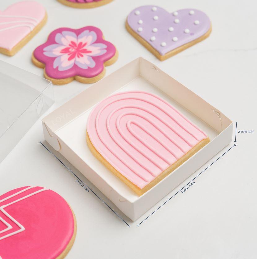 Biscuit Cookie/Bonbonnieres/Chocolate/Treat Box & Lid 11x11x2.5cm Ctn 100