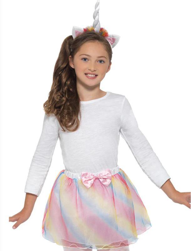 Costume Child Magical Unicorn Kit Tutu Skirt & Headband With Horn/Ears