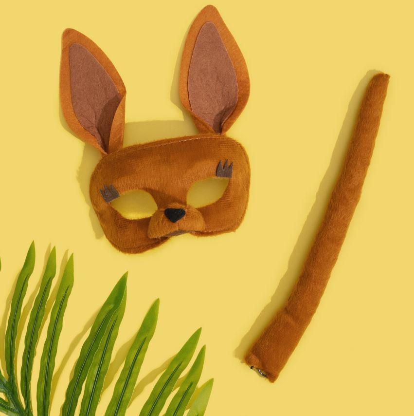Animal Costume Mask Set Deluxe Australian Kangaroo