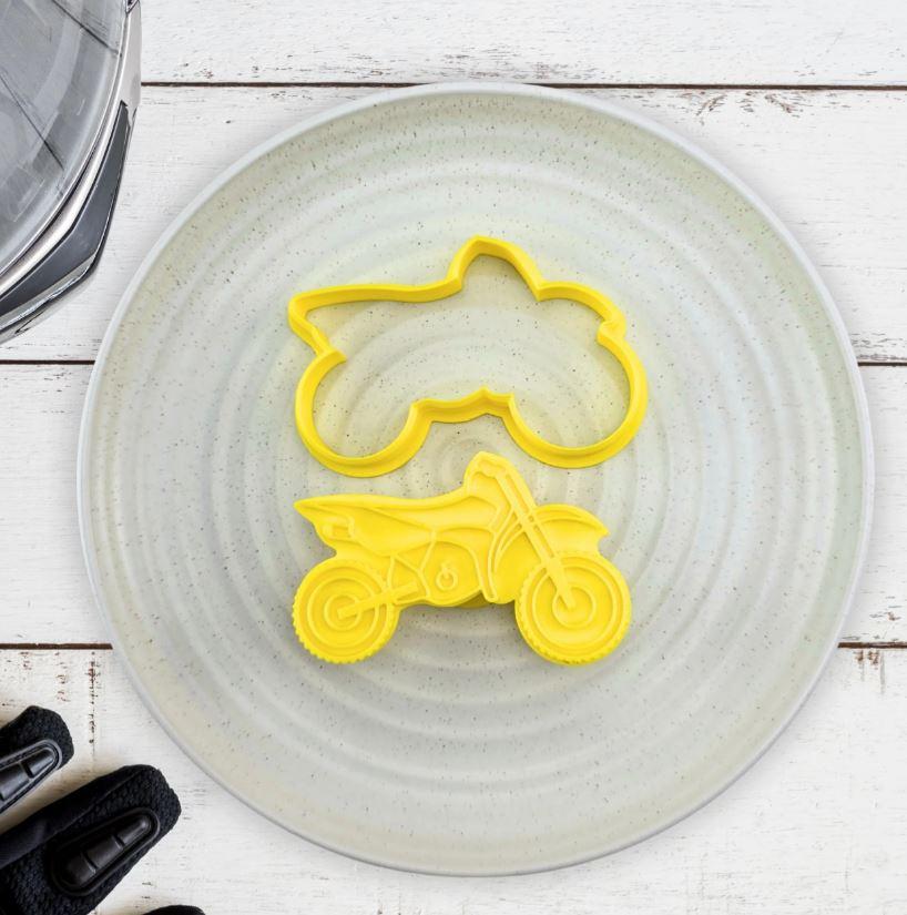 Dirt Bike Embosser & Cookie/Biscuit Cutter Set