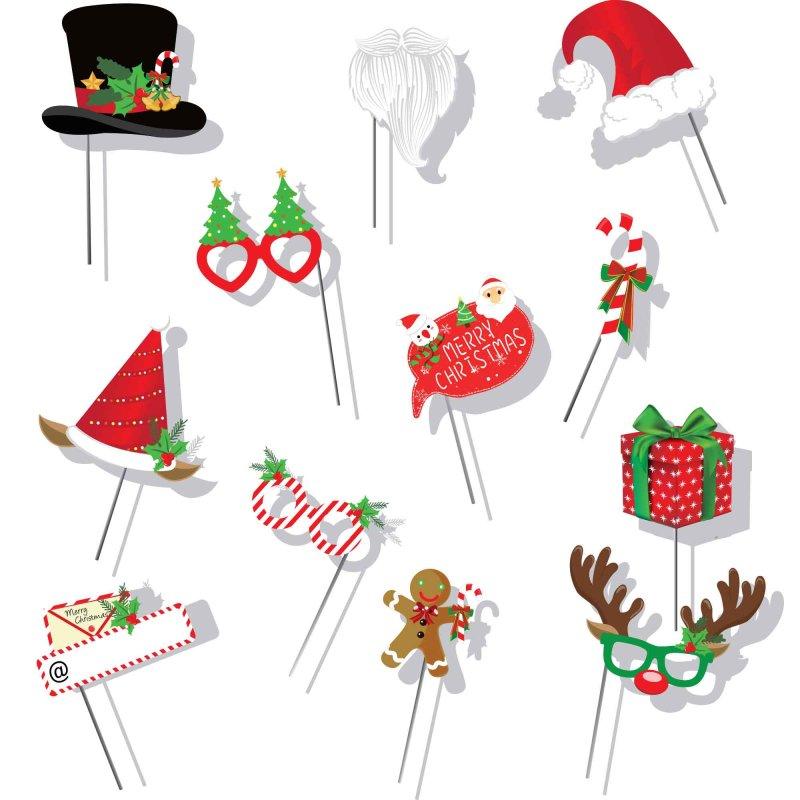 Photo Props Merry Christmas Fun Games Pk/12