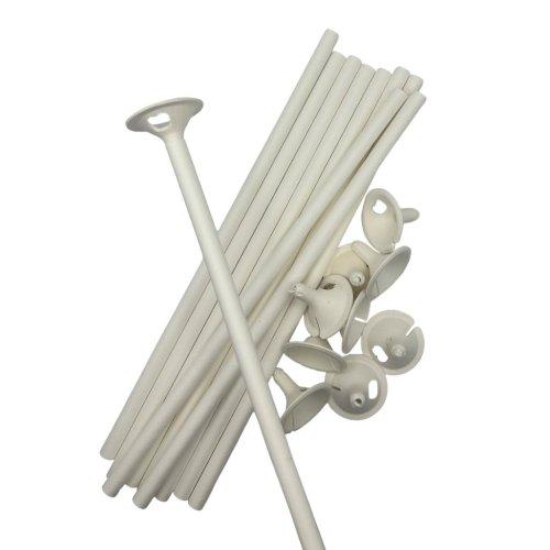 Balloon Cups & Sticks Paper Eco Friendly Pk/10 White