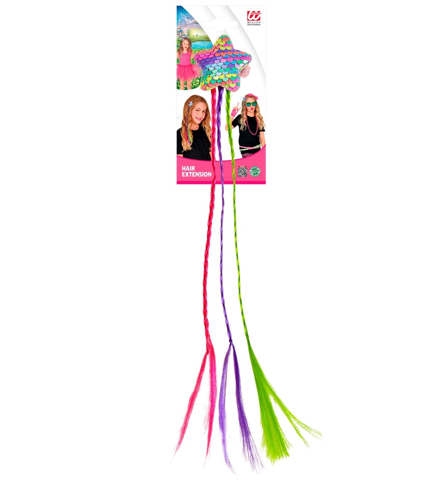 Hair Extension Braid 3 Colour Sequin Star Holographic Unicorn/1980s/Fairy