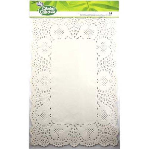 Catering Doyley Rectangle White 256 x 368mm (10in x 14.5 inch) Pk/24