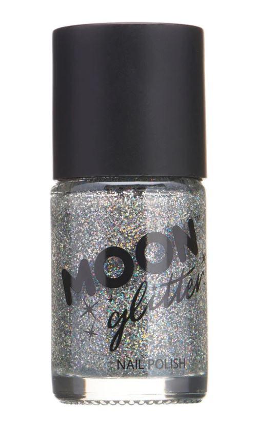 Holographic Nail Polish Silver 14mL Moon Glow Cosmetics