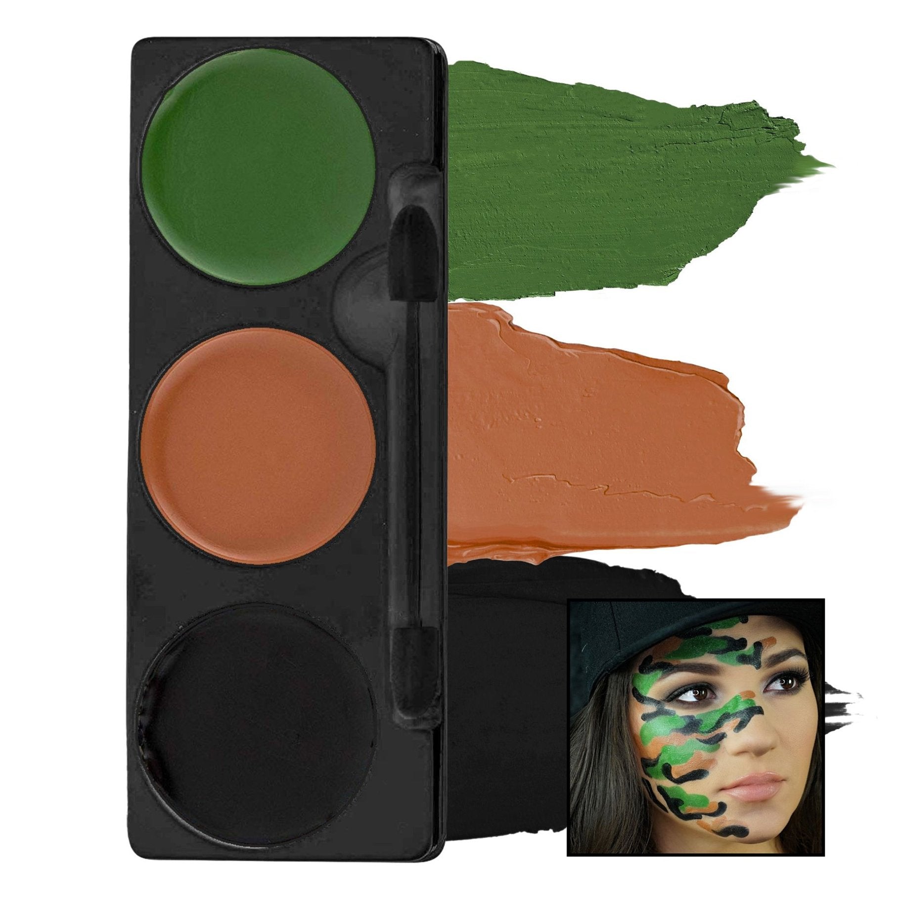 Make Up Palette Tri-Colour Face/Body Paint Camouflage Professional Mehron