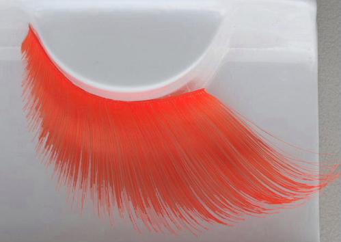Costume False Eyelashes Neon Orange Long Tapered Deluxe