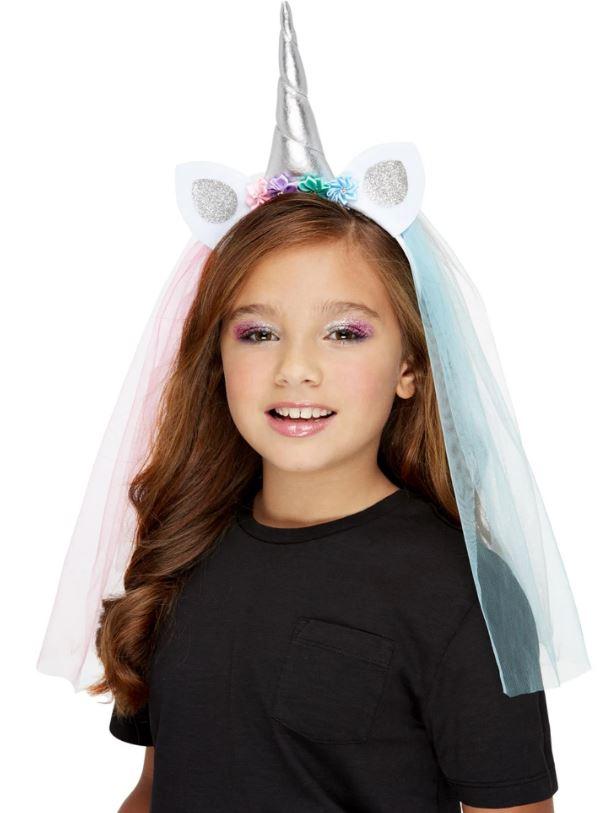 Costume Accessory Headband with Veil Magical Pastel Unicorn