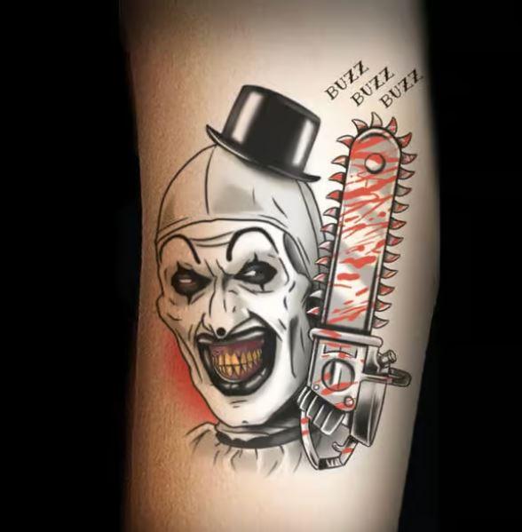 Temporary Tattoo Fx Art The Clown The Terrifer Chainsaw Art Halloween