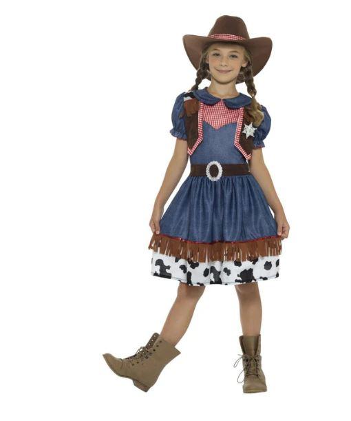 Costume Set Child Texan Cowgirl- Blue Dress