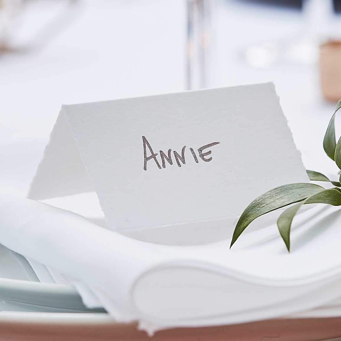 Place/Name Cards White Cotton Paper Wedding/Special Event Pk/10