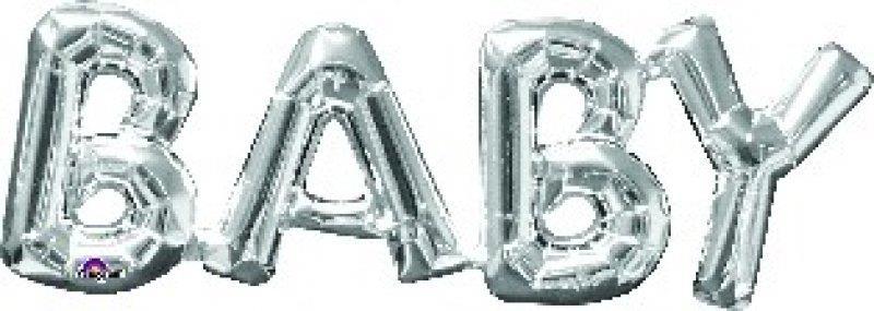 Balloon Foil Shape Letters Baby Silver