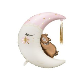 Balloon Foil Shape Teddy Bear On The Moon 80cm x 98cm
