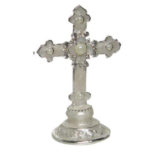 Cake Topper White Cross 7.5cm High