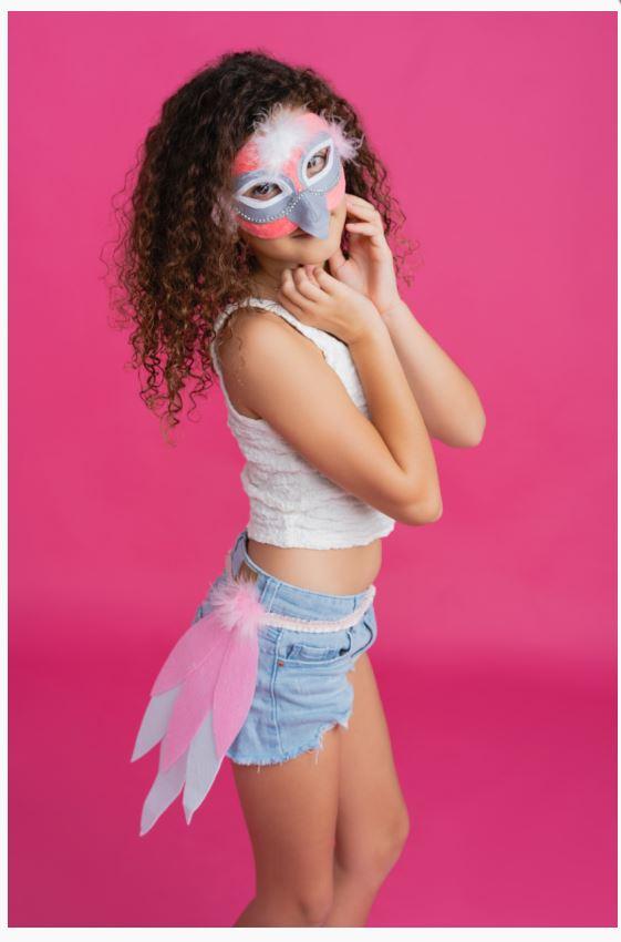 Animal Costume Set Mask & Tail Pink Galah/Bird Australian/Aussie