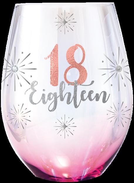Glass Stemless 18th Birthday Holographic 560ml