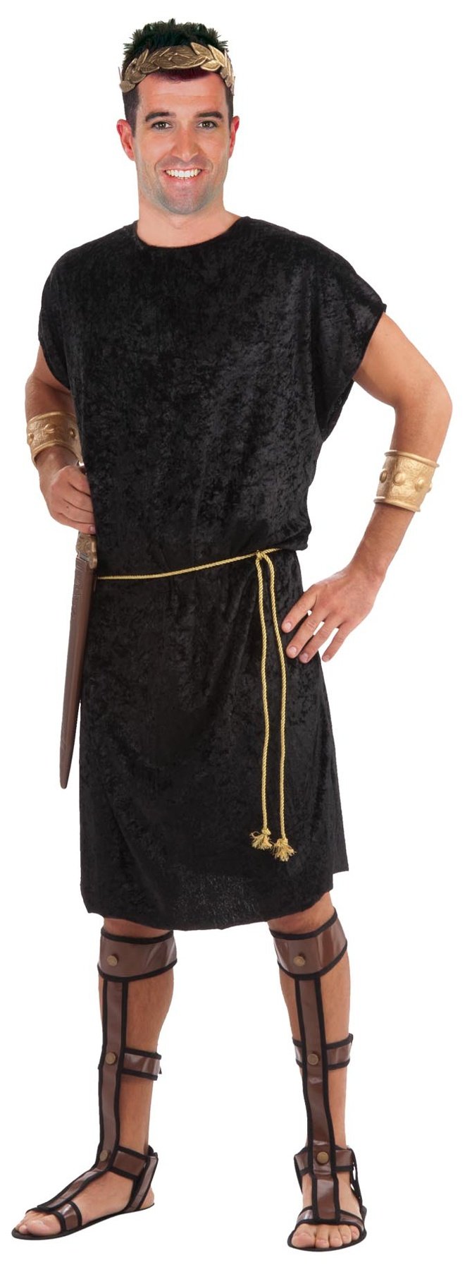 Black Tunic Roman or Greek With Rope Belt