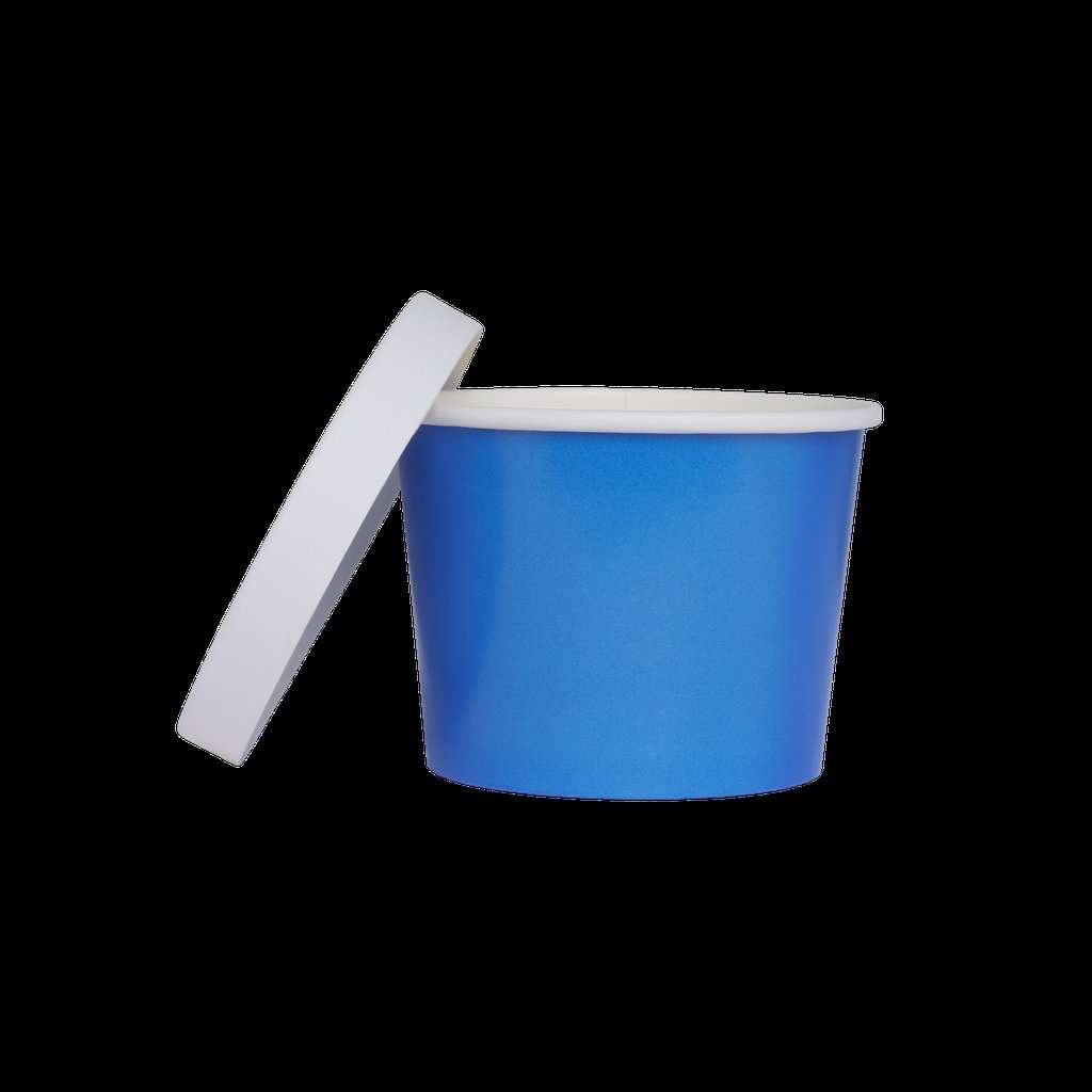 Paper Luxe Round Party Favour Loot Container Tub & Lid Sky Blue Pk 5