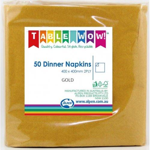 Napkins Dinner 2ply Gold Pk/50