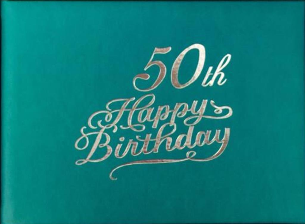 Guest Signature Book 50th Birthday Script Assorted Colours