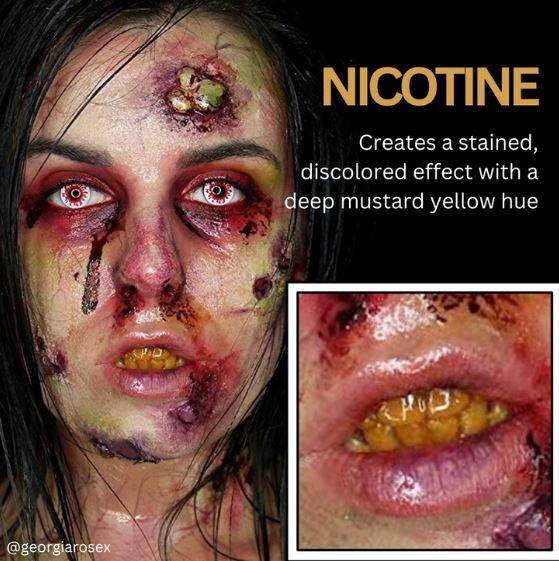 Tooth/Teeth Paint Fx Nicotine Brown 4ml Special Effects Mehron Brand Deluxe