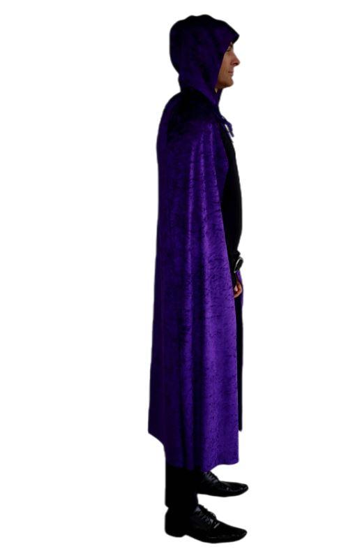 Cape With Hood Velvet Purple Long Halloween Style