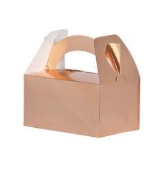 Loot/Favour/Gift Lunch Box Metallic Rose Gold Pk 5