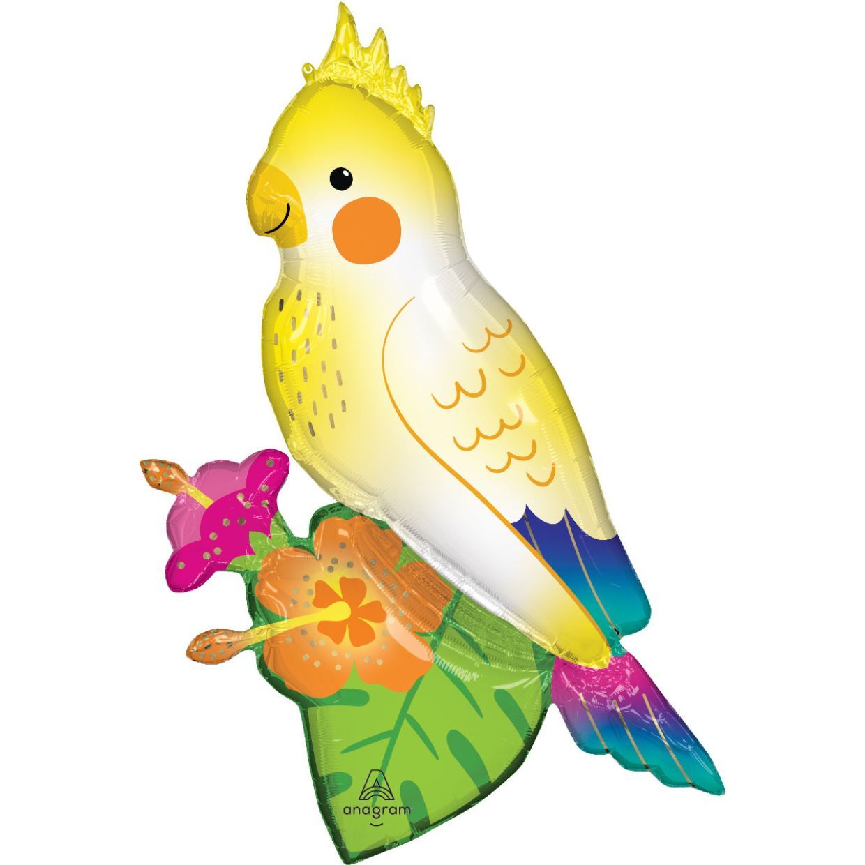 Balloon Foil Supershape Neon Tropical Parrot Animal/Bird 91cm x 66cm