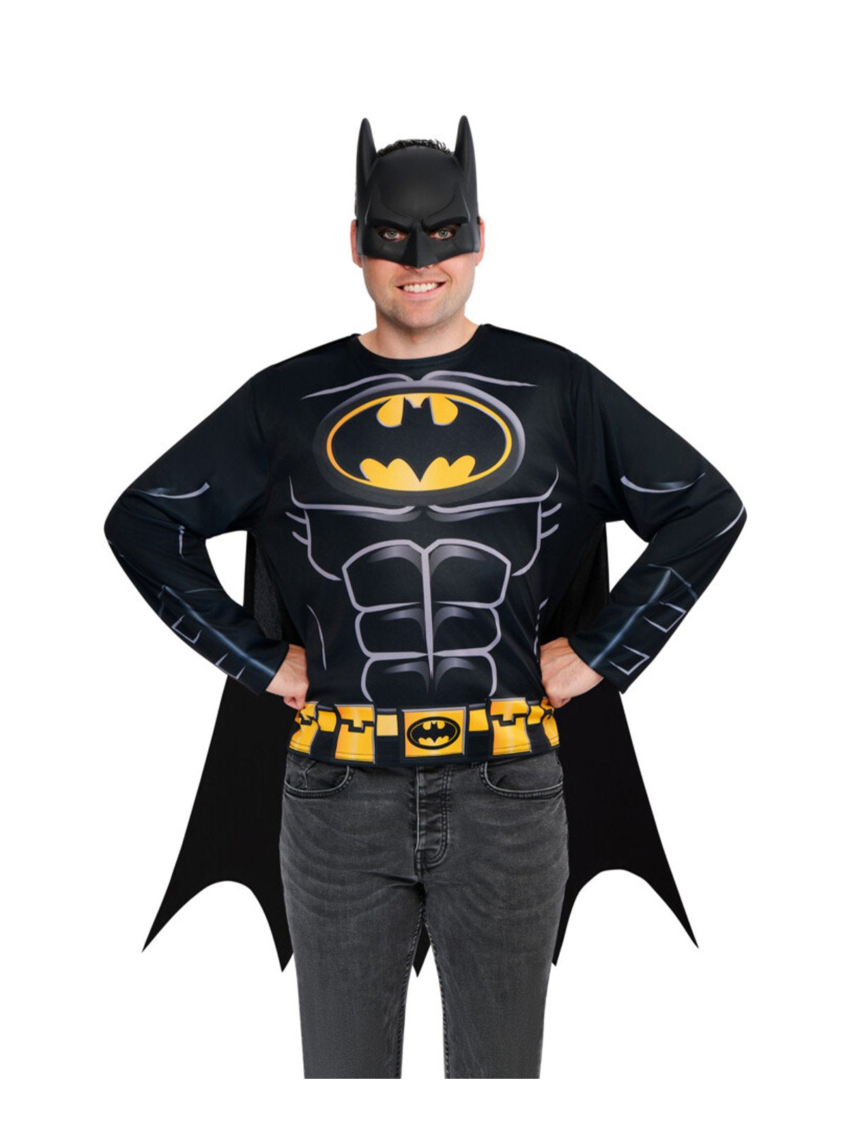 Costume Adult The Batman Top Cape & Mask Medium Large