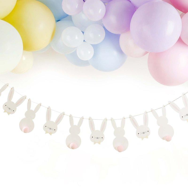 Hanging Garland Easter Bunny/Rabbit Pom Poms 2m Long Decoration
