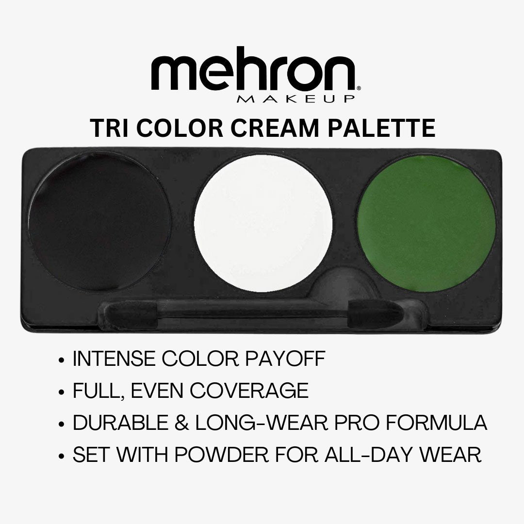Make Up Palette Tri-Colour Face/Body Paint Monster Kit Professional Mehron