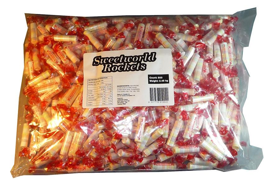 Confectionary Lollies Sweetworld Rockets 240g 50 Pieces Wrapped