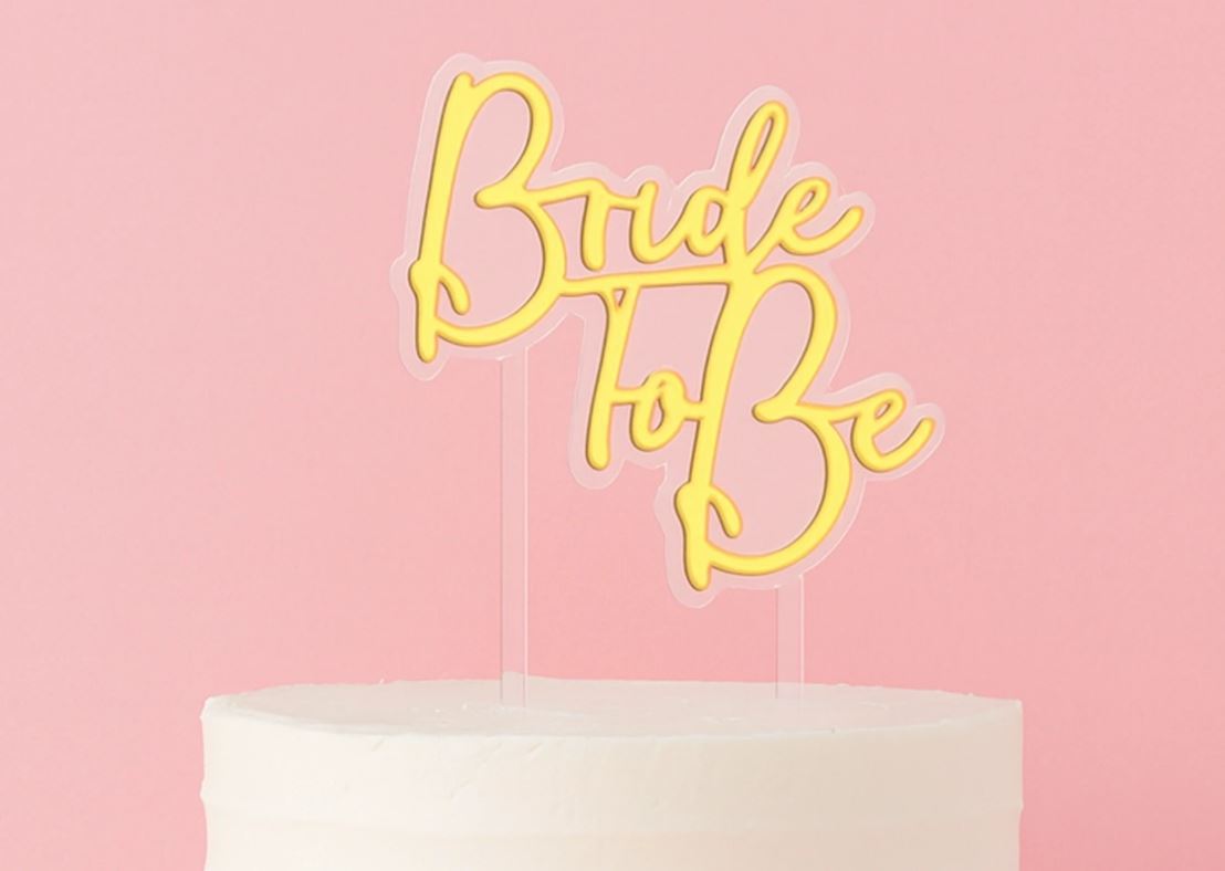 Cake Topper Bride to Be Gold Decorating