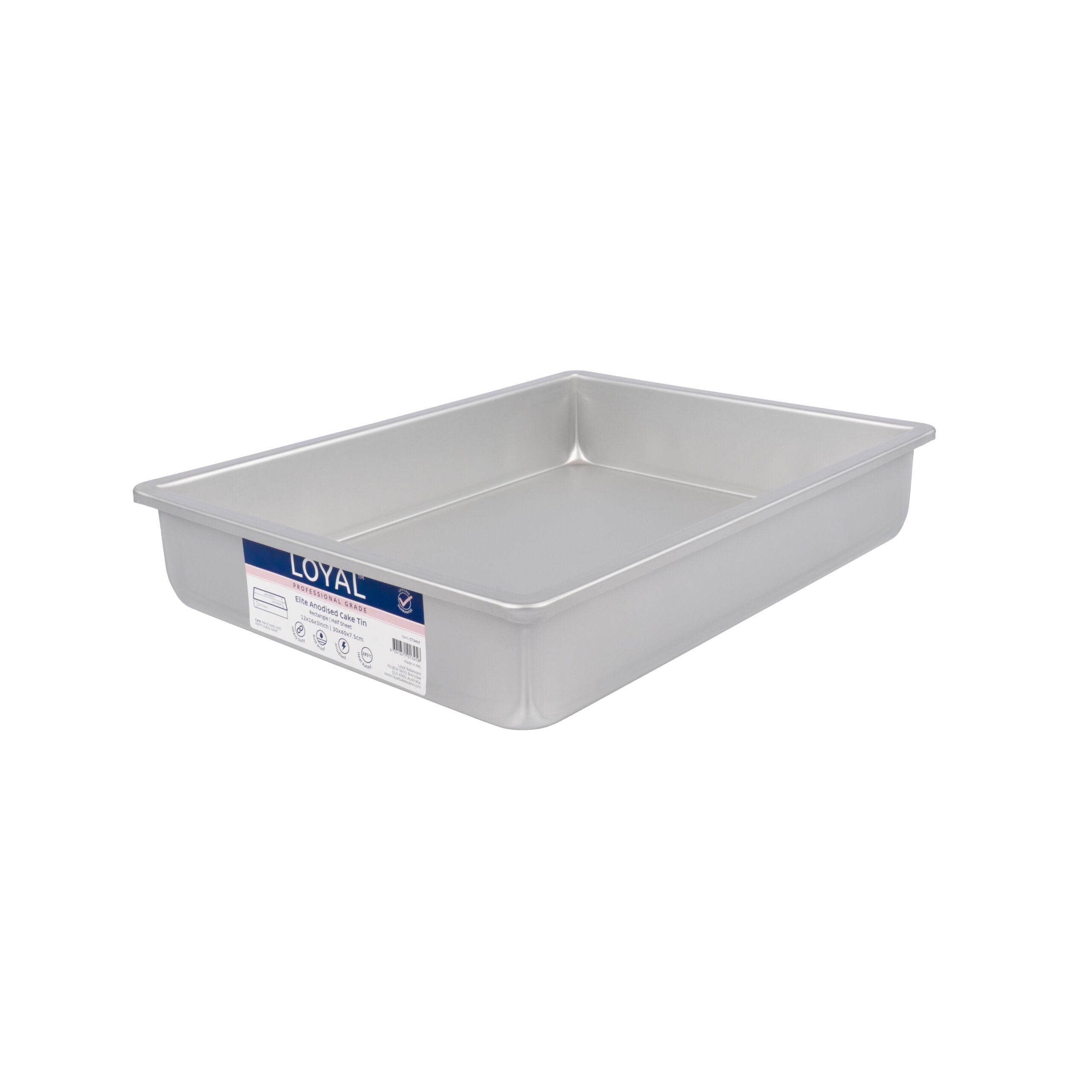 Cake Tin Half Slab 12x16x3 inch Loyal Elite Anodised