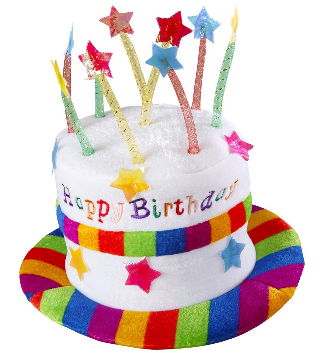 Hat Happy Birthday Cake With Candles Colourful Design