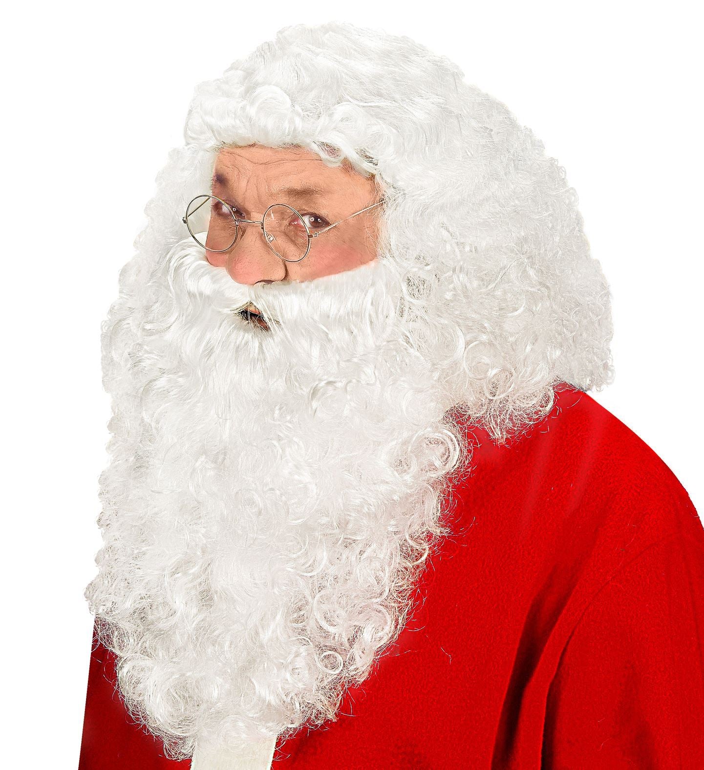 Wig and Beard Set Santa Claus White Premium Deluxe (Hat Not Included)