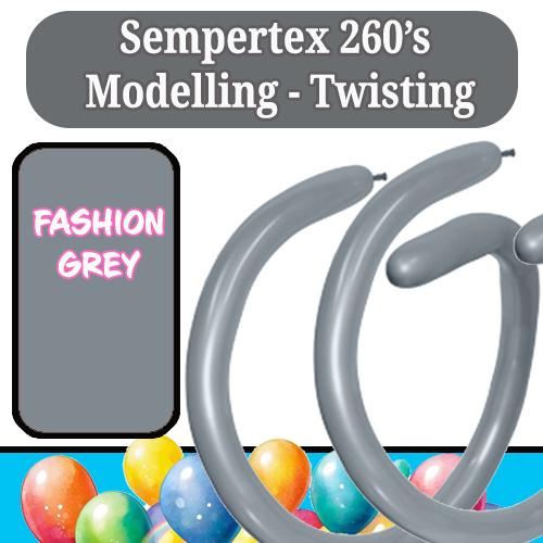 Balloon Modelling 260 Fashion Grey Sempertex Pk 50