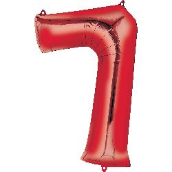 Balloon Foil Megaloon Num 7 Red 86cm - Discontinued