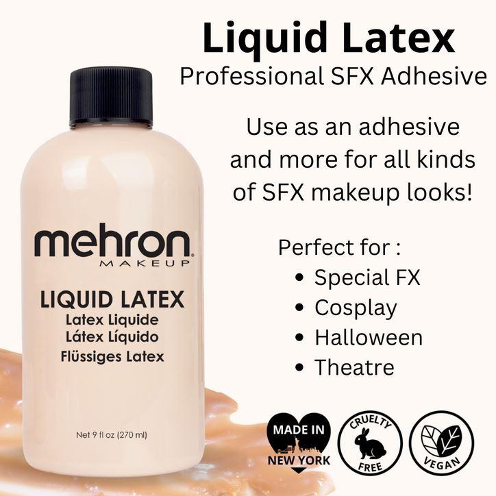 Liquid Latex Light Flesh Colour Mehron Deluxe 270ml Special Effect Adhesive