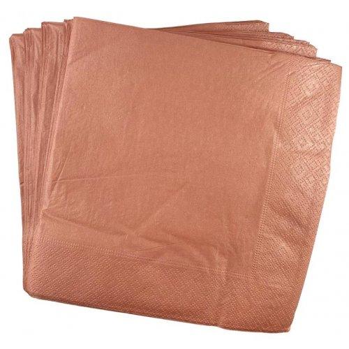 Napkins Dinner 2ply Metallic Rose Gold Deluxe Pk/50