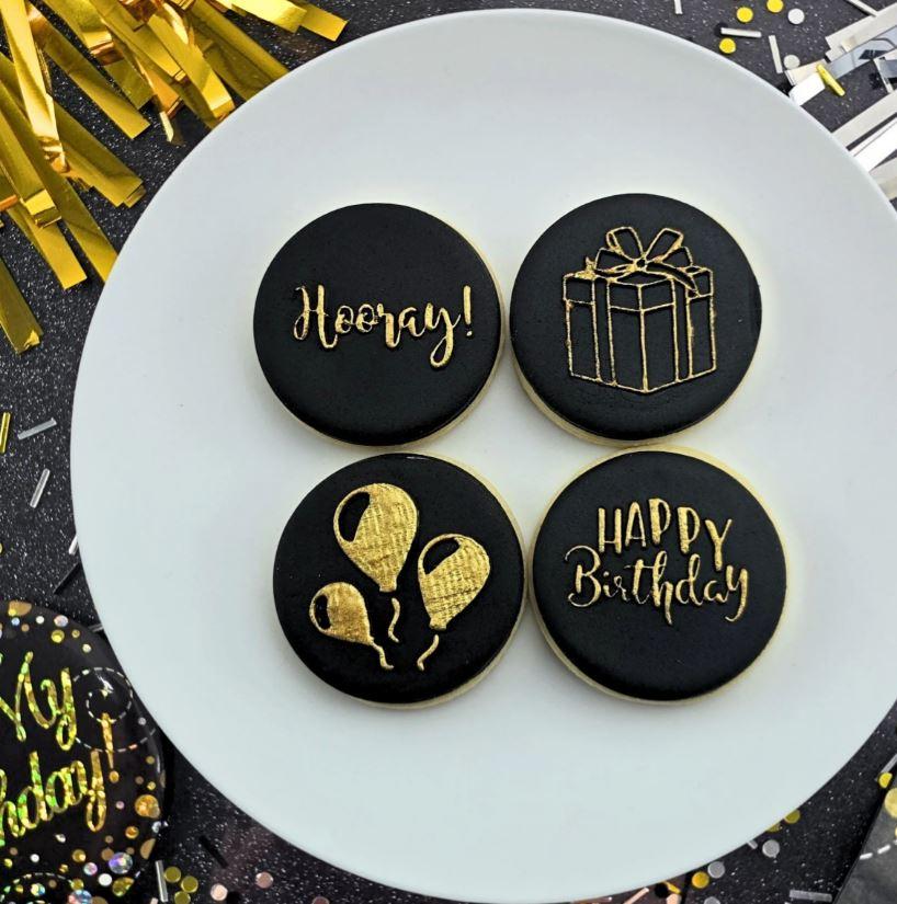 Happy Birthday Mini Cookie/Biscuit Debosser Cutter