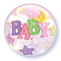 Balloon Bubble Baby Girl Moon/Stars 56cm