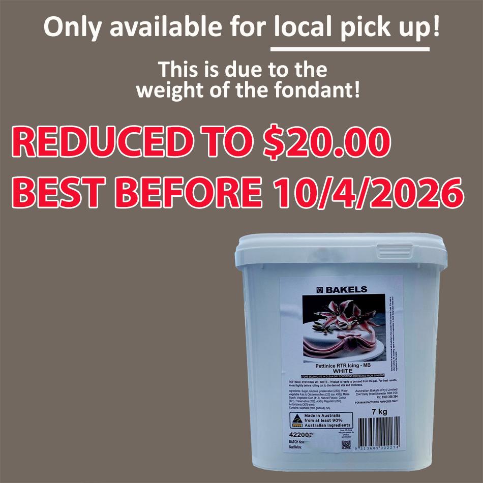 Bakels Pettinice White 7kg Fondant PRICE REDUCED BEST BEFORE 10/4/26