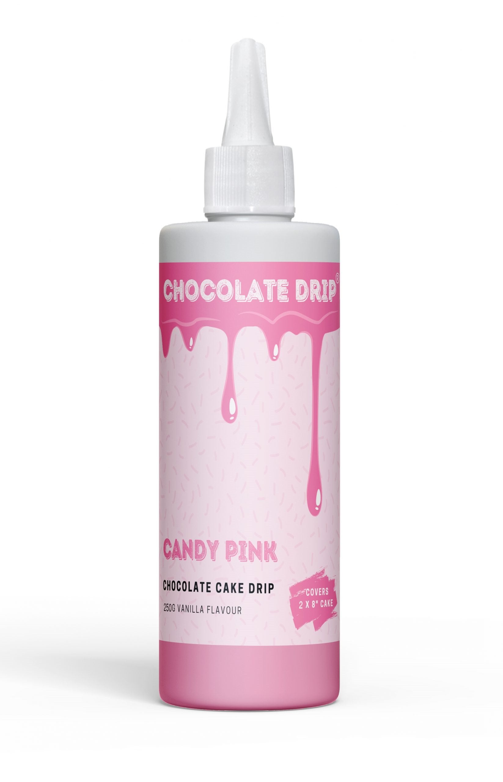 Chocolate Drip Candy Pink 250g Cake Decorating (Vanilla Flavour)