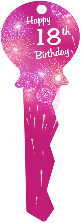 Signature Key 18th Fireworks Pink Wooden