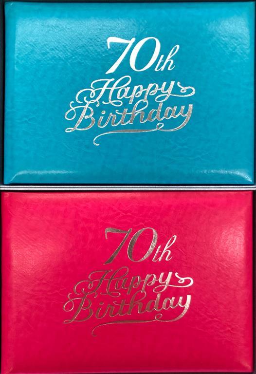 Guest Signature Book 70th Birthday Script Assorted Colours