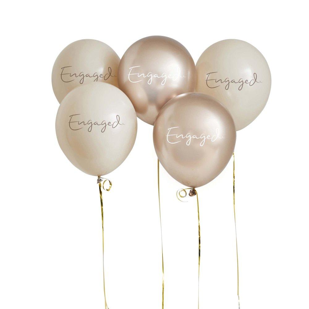 Balloon Pack Latex Engaged 30cm Pk/5 (Helium Not Included)